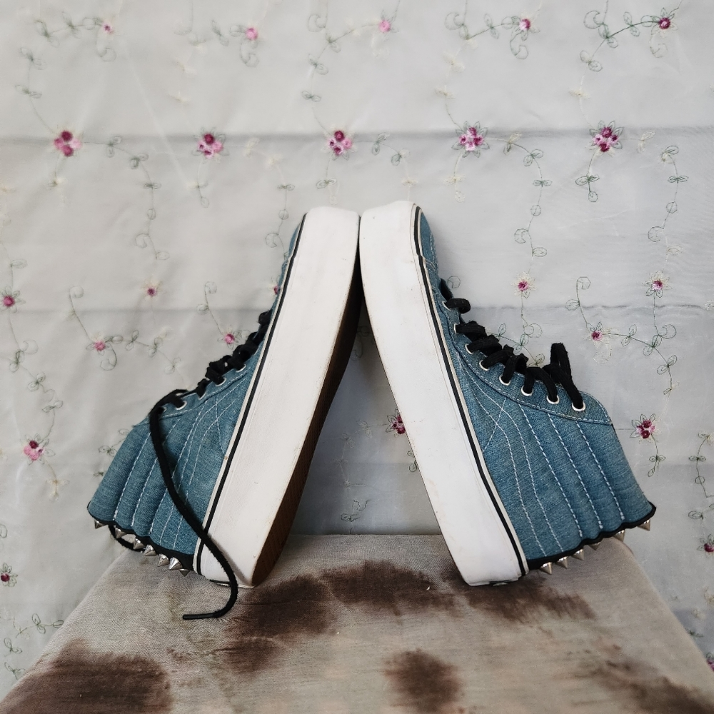 Vans Sk8-hi Denim Studded Platforms - Picture 8 of 9